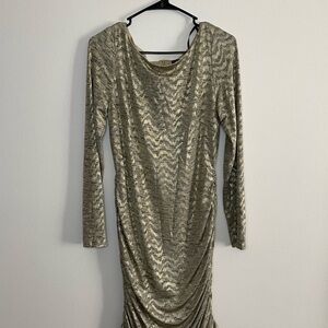 Vince Camuto Gold Long Sleeve Dress